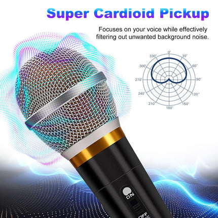Dynamic XLR Microphone with On/Off Switch & 4m Cable for Studio