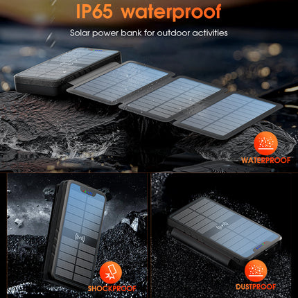 Portable Power Bank With Built-in Solar Foldable Panels