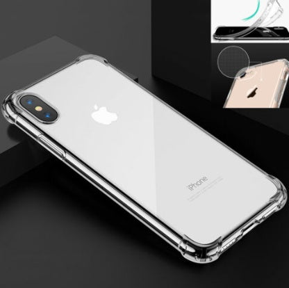 For Silicone Case 12 11 Pro X Xr Xs Max 8 7 6 Liquid Rubber Cover--transparent