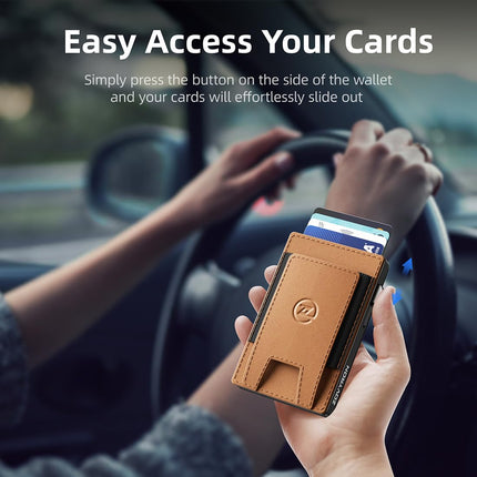 RFID Wallet Men MagSafe Wallet 2-in-1 Card Holder Leather Slim