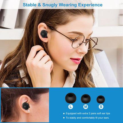 1 Pair True Wireless Earbuds Csr V4.2 In-ear Stereo Headsets Ip44 Waterproof Apt