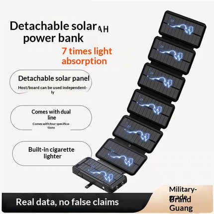 Outdoor Power Bank With Foldable Hand-crank Solar Charger