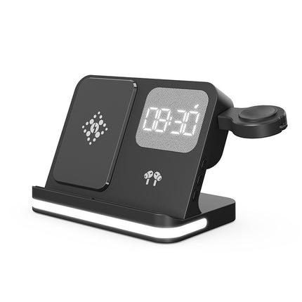 7-in-1 Wireless Charging Station with Clock for Smartphone & Smartwatch