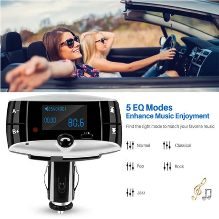 Wireless Car FM Transmitter - Bluetooth Adapter for Vehicles