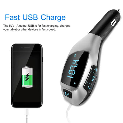 Car FM Transmitter USB Charger Hands-Free Function MP3 Player