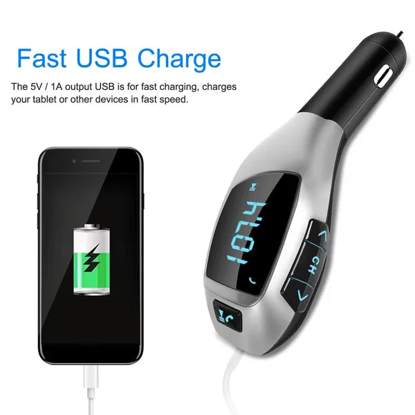 Car FM Transmitter USB Charger Hands-Free Function MP3 Player