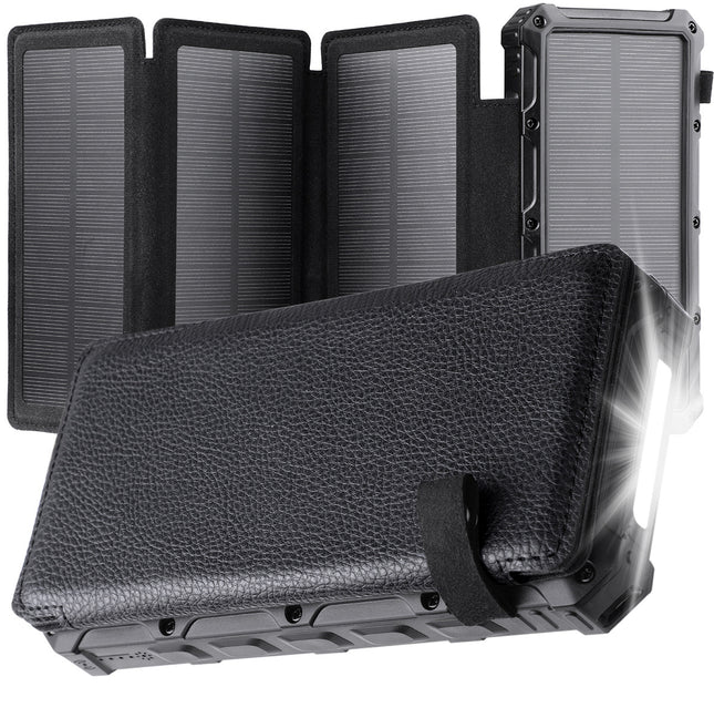 20,000mah Foldable Solar-powered Power Bank With Wireless Charging