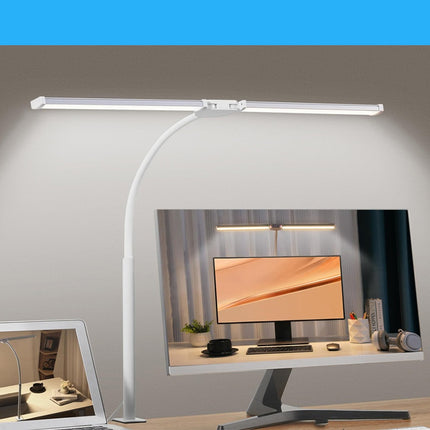 Double Head Desk Lamp USB Eye Protection LED Study Lamp Clamp Mount