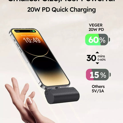 mAh Mini Pocket Capsule Power Bank 20W Fast Charging