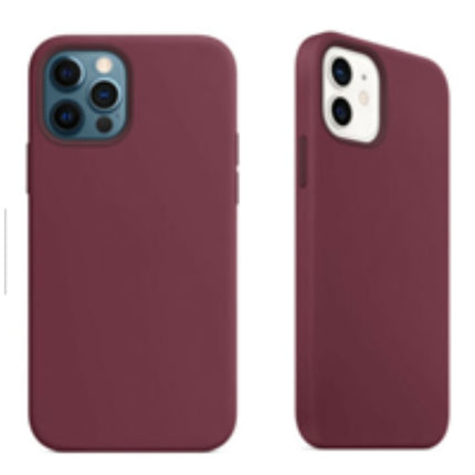 For Silicone Case 12 11 Pro X Xr Xs Max 8 7 6 Liquid Rubber Cover--plum