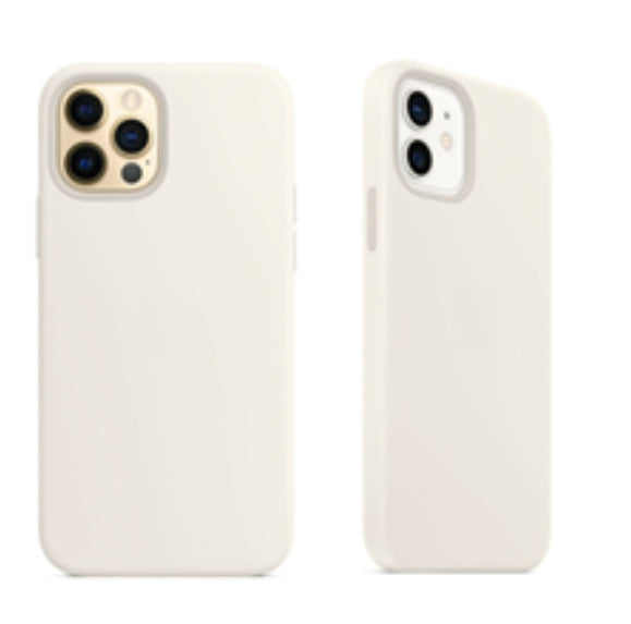 For Silicone Case 12 11 Pro X Xr Xs Max 8 7 6 Liquid Rubber Cover--white