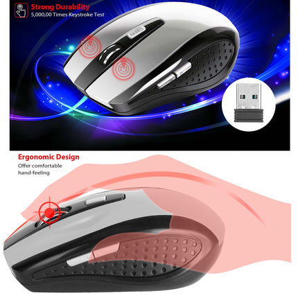 2.4G Wireless Gaming Mouse with 3 DPI Levels & 6 Buttons for PC Laptop