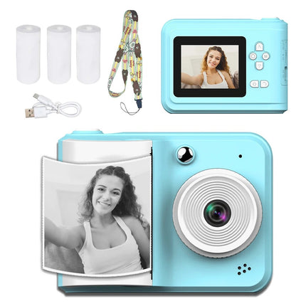 Kids Instant Print Digital Camera HD 1080P with 3 Paper Rolls