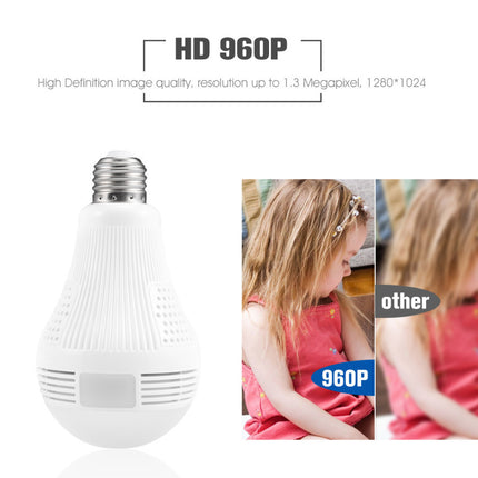 360° WiFi Surveillance Camera Bulb 960P IP Security Camera