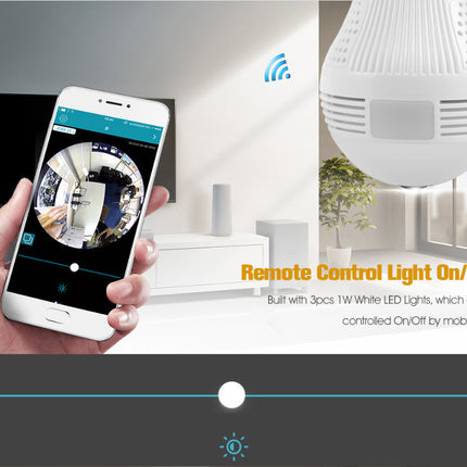 360° WiFi Surveillance Camera Bulb 960P IP Security Camera