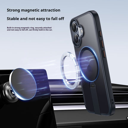 Magnetic Phone Case With A Straight Rotating Stand For Drop Protection