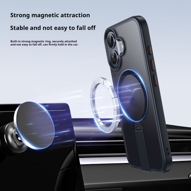 Magnetic Phone Case With A Straight Rotating Stand For Drop Protection