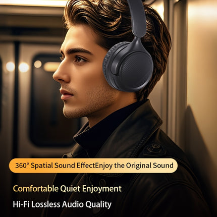 Retro Wireless Over-Ear Headphones 30h Battery Memory Foam Gaming Headset