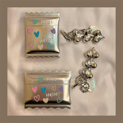 Simple Heart-Shaped Silver Phone Case