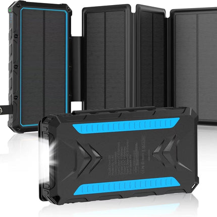20,000mah Foldable Solar-powered Power Bank With Wireless Charging