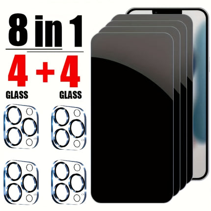 8-Pack Privacy Screen Protectors with Anti-Spy & Camera Protection