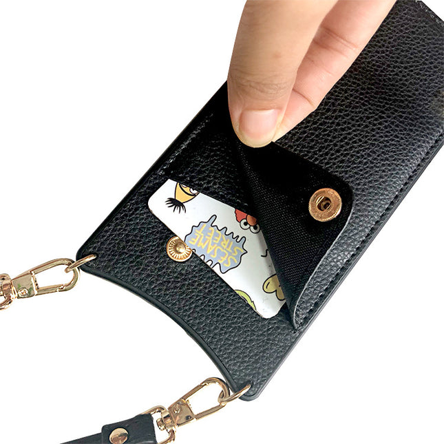 Protective Case With A Crossbody Strap, Card Slots, And A Zipperkeeps Fingerprin