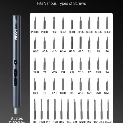 Electric Precision Screwdriver Set, 48 Magnetic Bits, Mini