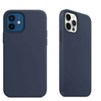 For Silicone Case 12 11 Pro X Xr Xs Max 8 7 6 Liquid Rubber Cover--dark Navy