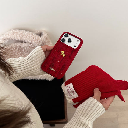 Suitable For New Year Red Starry Velvet  Phone Case