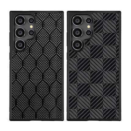Carbon Fiber Square Twill Honeycomb Phone Case Compatible