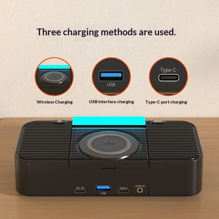 Wireless Charging Night Light with Dual Bluetooth Speakers