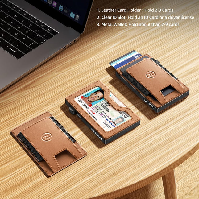 RFID Wallet Men MagSafe Wallet 2-in-1 Card Holder Leather Slim