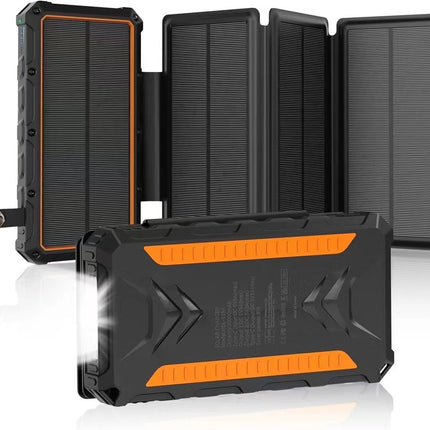 20,000mah Foldable Solar-powered Power Bank With Wireless Charging