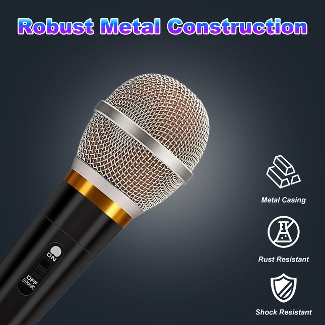 Dynamic XLR Microphone with On/Off Switch & 4m Cable for Studio