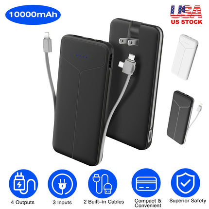 mAh Power Bank Portable Charger With Us Plug 2 Built-In