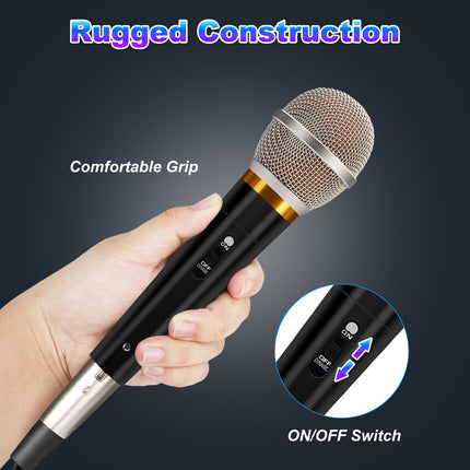 Dynamic XLR Microphone with On/Off Switch & 4m Cable for Studio
