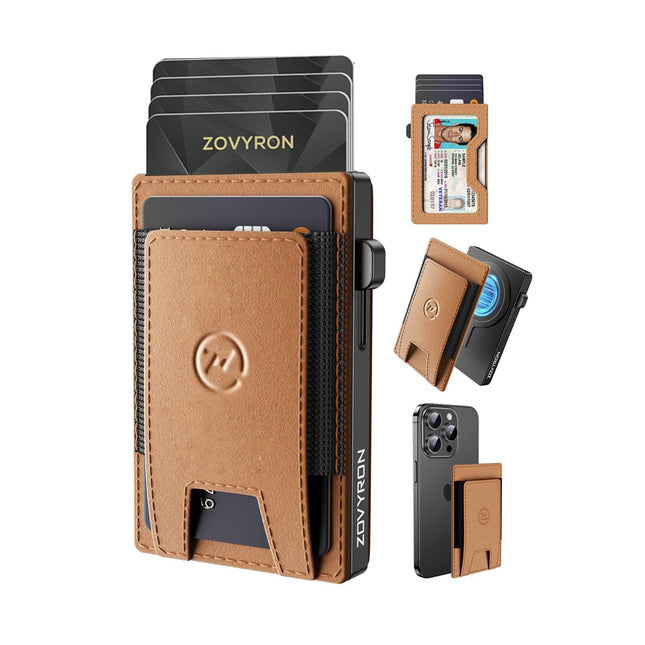 RFID Wallet Men MagSafe Wallet 2-in-1 Card Holder Leather Slim