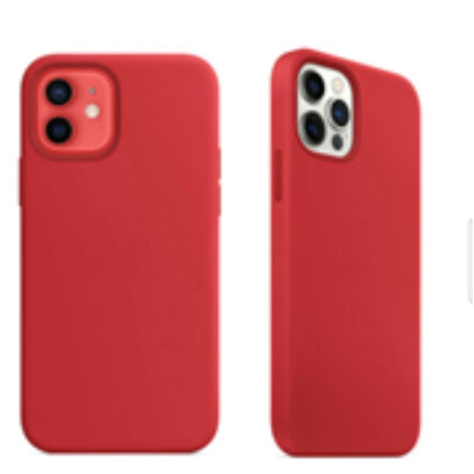 For Silicone Case 12 11 Pro X Xr Xs Max 8 7 6 Liquid Rubber Cover--red