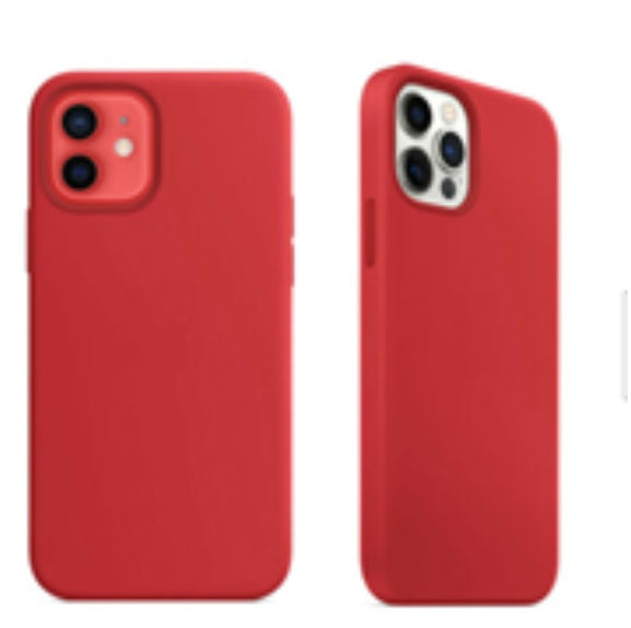 For Silicone Case 12 11 Pro X Xr Xs Max 8 7 6 Liquid Rubber Cover--red