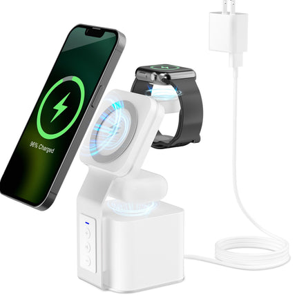 3-in-1 Bluetooth Speaker With Phone, Earphones, And Watch Wireless Charger