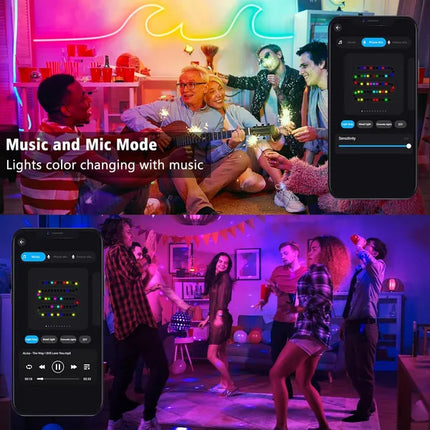 RGB Neon LED Strip 5m App Control Music Sync Waterproof Party
