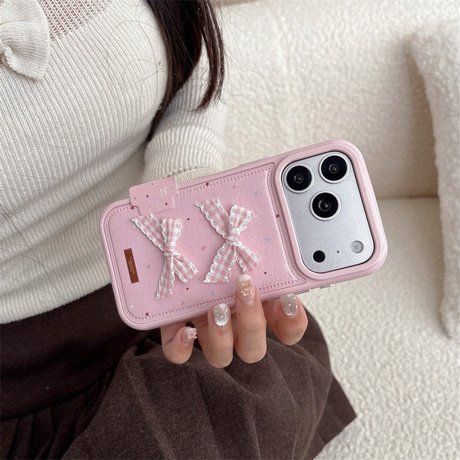 Korean-Style Colorful Star Ribbon Bow Phone Case