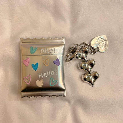 Simple Heart-Shaped Silver Phone Case