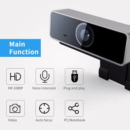 Full HD 1080P USB Webcam with Autofocus & Microphone for PC Laptop