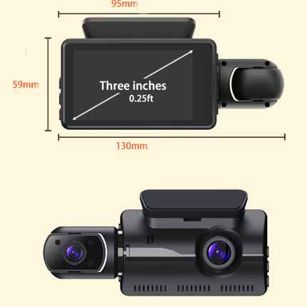 3-inch HD Night Vision Dash Cam With 3 Lenses For Cross-border Use