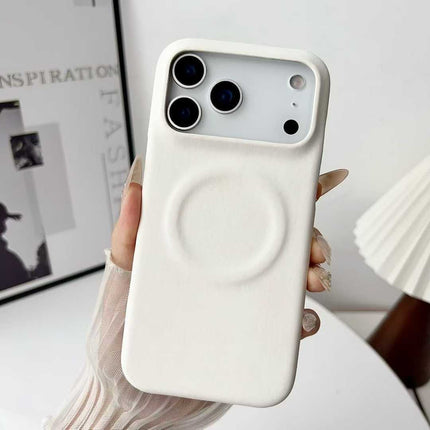 Minimalist Solid-Color Skin-Feel Sheepskin Magnetic Phone