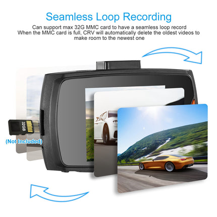 1080P Auto DVR Dashcam 90° Wide-Angle Loop Recording Night Vision