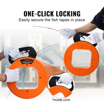 Fish Tape Wire Cable Line Puller 100 Ft 1/4 In Pet With High