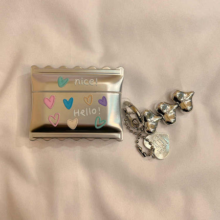Simple Heart-Shaped Silver Phone Case