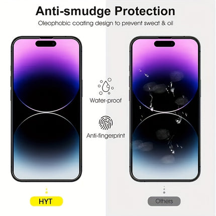 8-Pack HD Tempered Glass Screen Protector iPhone 14 15 16 17 Pro Max Plus Air